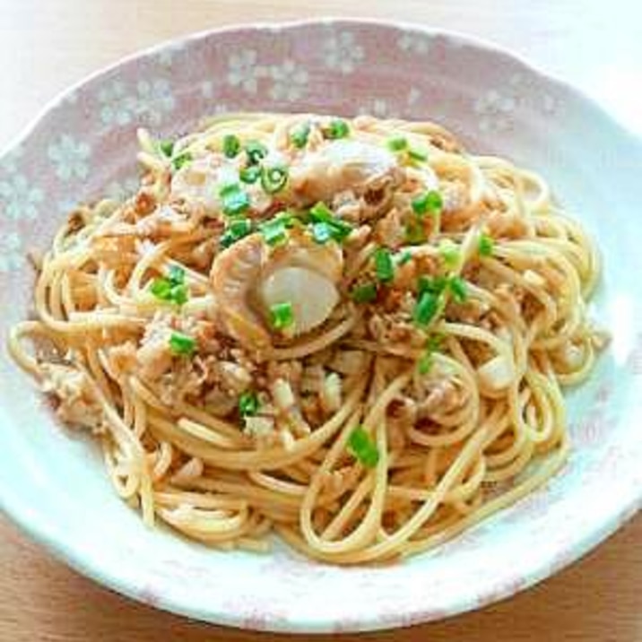 ホタテのガーリックバター醤油パスタ レシピ 作り方 By Pear Recipe 楽天レシピ